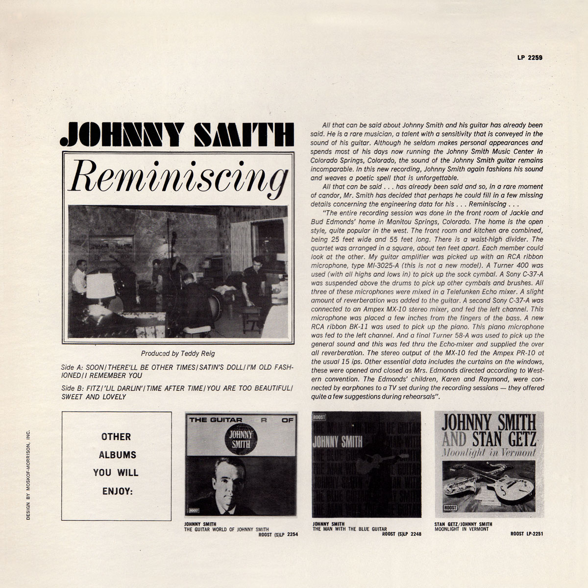 Johnny Smith - Reminiscing - Back cover